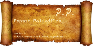 Papszt Polixéna névjegykártya